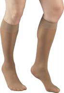 женские прозрачные компрессионные чулки до колена truform - бежевые, 8-15 мм рт. ст., 20 ден, средние логотип