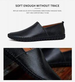 img 3 attached to 👞 Premium Men's Genuine Leather Loafer Shoes: Slip On, Soft & Comfortable Walking and Driving Shoes
