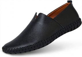 img 4 attached to 👞 Premium Men's Genuine Leather Loafer Shoes: Slip On, Soft & Comfortable Walking and Driving Shoes