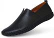👞 premium men's genuine leather loafer shoes: slip on, soft & comfortable walking and driving shoes logo