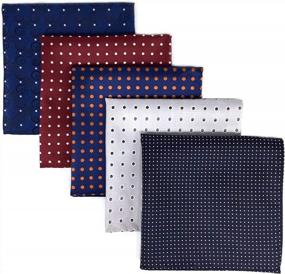 img 4 attached to 5-Piece Men'S Silk Pocket Square Handkerchiefs Set By SHLAX&WING