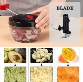 img 2 attached to Manual Food Chopper - Cambom Hand Pull String Vegetable Chopper In Durable, BPA-Free, Food-Safe Material (Black) For Improved Searchability