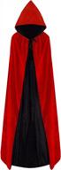 habibee reversible velvet hooded cloak: the perfect halloween cosplay costume with unisex design logo