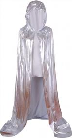 img 2 attached to GRACIN Halloween Full Length Cloak Shiny Hooded Cape Men Women Mardi Gras Christmas Costume
