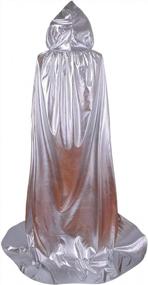 img 3 attached to GRACIN Halloween Full Length Cloak Shiny Hooded Cape Men Women Mardi Gras Christmas Costume