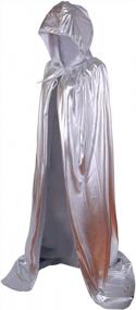 img 4 attached to GRACIN Halloween Full Length Cloak Shiny Hooded Cape Men Women Mardi Gras Christmas Costume
