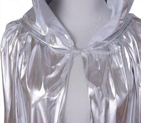img 1 attached to GRACIN Halloween Full Length Cloak Shiny Hooded Cape Men Women Mardi Gras Christmas Costume