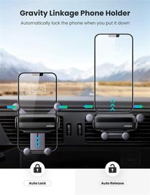 img 3 attached to 🚗 UGREEN Car Phone Holder Air Vent Cell Phone Mount Gravity Auto Lock Hands-Free Cradle for iPhone 13 12 11 Pro Max Samsung Galaxy S21 & More