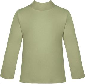 img 1 attached to Stylish Lovetti Sleeve Turtleneck Cotton T Shirt for Girls' Clothing: Tops, Tees & Blouses at Your Fingertips!