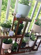 img 1 attached to Pine Wood Multi-Tiered Plant Stand For Indoor And Outdoor Use - Elegant Flower Shelf Rack For Gardens, Balconies, Patios, And Living Rooms (4 Tiers) review by Elizabeth Morton