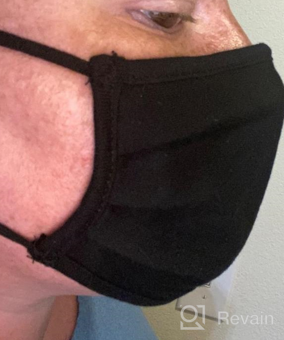 img 1 attached to Simlu 6 Pack Premium Fabric Black Face Mask - Reusable, Breathable, 2-Layer Cotton, Made In USA - Universal Fit For All (OS) review by Alexis Jordan