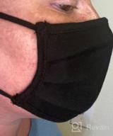 img 1 attached to Simlu 6 Pack Premium Fabric Black Face Mask - Reusable, Breathable, 2-Layer Cotton, Made In USA - Universal Fit For All (OS) review by Alexis Jordan