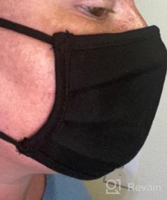 img 7 attached to Черная маска для лица из ткани премиум-класса Simlu, 6 шт., многоразовая, дышащая, двухслойная из хлопка, сделано в США, универсальная, подходит для всех (OS)