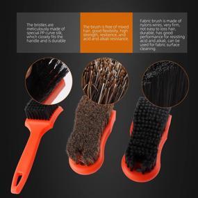 img 3 attached to 🧽 SPTA 3Pcs Car Detailing Brush Kit - Leather &amp; Textile Car Interior Brush - Comfortable Grip, Scratch-Free Cleaning for Car Dashboard, Wheels, Seats, Foot Mat &amp; Small Areas