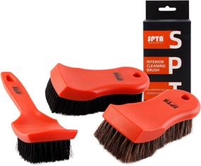 img 4 attached to 🧽 SPTA 3Pcs Car Detailing Brush Kit - Leather &amp; Textile Car Interior Brush - Comfortable Grip, Scratch-Free Cleaning for Car Dashboard, Wheels, Seats, Foot Mat &amp; Small Areas