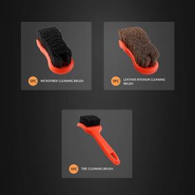 img 1 attached to 🧽 SPTA 3Pcs Car Detailing Brush Kit - Leather &amp; Textile Car Interior Brush - Comfortable Grip, Scratch-Free Cleaning for Car Dashboard, Wheels, Seats, Foot Mat &amp; Small Areas