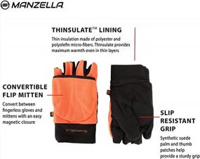 img 3 attached to 🧤 Stay Warm and Agile in the Outdoors with Manzella Men's Fleece Cold Weather Convertible Hunting Glove featuring Thinsulate