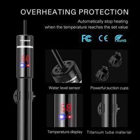 img 1 attached to 🐠 100W VIVOSUN Submersible Aquarium Heater Combo with External Temperature Controller, Intelligent LED Temperature Display and Thermometer, Titanium Fish Tank Heaters