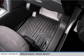 img 2 attached to 🚗 SMARTLINER Custom Fit Floor Mats for Nissan Rogue: 1st Row Liner Set Black (2008-2013) - Compatible with 2014-2015 Rogue Select