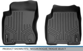 img 1 attached to 🚗 SMARTLINER Custom Fit Floor Mats for Nissan Rogue: 1st Row Liner Set Black (2008-2013) - Compatible with 2014-2015 Rogue Select