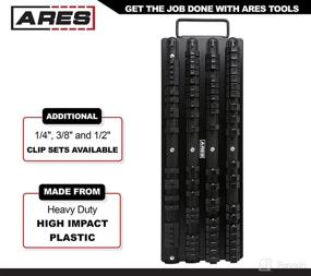 img 1 attached to 🧰Сохраните порядок в своем инструментальном ящике с помощью ARES 60038 - черный органайзер для головок на 80 штук: вмещает 80 головок на шинелькам с квадратным приводом 1/4 дюйма, 3/8 дюйма и 1/2 дюйма.