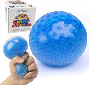 img 4 attached to Jumbo Sensory Stress Ball For All Ages - Colorful Water Beads Anti-Stress & Anxiety Relief Toy For Autism, ADHD, ADD, And OCD