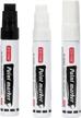 jumbo 15mm felt tip paint markers - waterproof & smear proof ink, aluminum barrel for doodling on paper, plastic, wood, rock, metal and glass (1 black and 2 white) logo