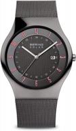 stainless steel solar watch for men with sapphire crystal and analog display - bering collection logo