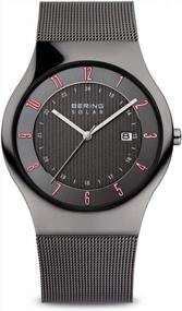 img 1 attached to Stainless Steel Solar Watch For Men With Sapphire Crystal And Analog Display - BERING Collection