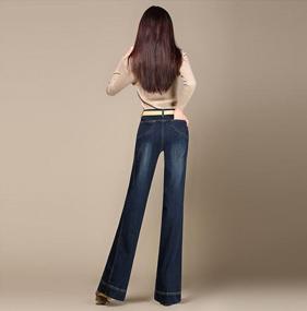 img 1 attached to Women'S High Waist Wide Leg Utility Pocket Flare Jeans - Cresay