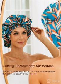 img 1 attached to Waterproof Reusable Shower Cap for Women - HIUMI: Your Ultimate Bath Essential