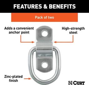 img 1 attached to CURT 83731 Surface Mounted Tie Down D Rings