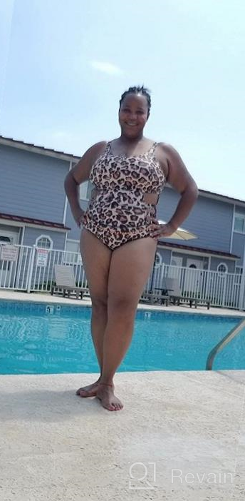 img 1 attached to Plus Size Swimsuits For Women - High Waisted One Piece Tummy Control Monokini With Sexy Cutout Detail review by Kayla Mccants