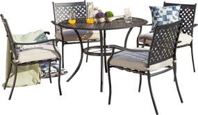 img 2 attached to 5-Piece Heavy Duty PatioFestival Outdoor Dining Set - Round Tabletop & 4 Stackable Chairs