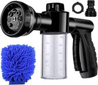 🌊 8 function hose soap sprayer nozzle with soap dispenser, car wash foam gun and washing mitt – ideal for dog showering, plants watering, snow foam car wash sprayer logo