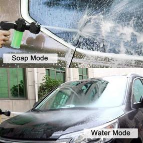 img 1 attached to 🌊 8 Function Hose Soap Sprayer Nozzle with Soap Dispenser, Car Wash Foam Gun and Washing Mitt – Ideal for Dog Showering, Plants Watering, Snow Foam Car Wash Sprayer