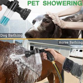 img 2 attached to 🌊 8 Function Hose Soap Sprayer Nozzle with Soap Dispenser, Car Wash Foam Gun and Washing Mitt – Ideal for Dog Showering, Plants Watering, Snow Foam Car Wash Sprayer