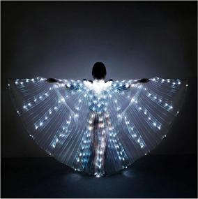 img 4 attached to White LED Belly Dance Isis Wings With Telescopic Sticks And Flexible Rods For Adults And Children
