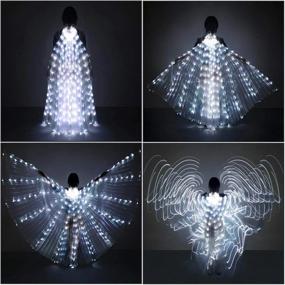 img 3 attached to White LED Belly Dance Isis Wings With Telescopic Sticks And Flexible Rods For Adults And Children