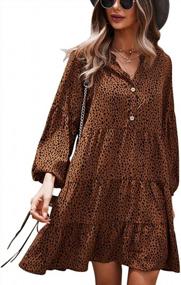 img 4 attached to Women'S Elegant Boho Floral Dress: Ruffle Long Sleeve V Neck Tie Beach Flowy Style