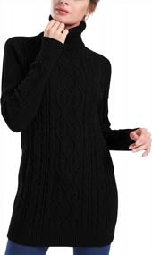 img 2 attached to PrettyGuide Women'S Plus Size Turtleneck Cable Knit Tunic Sweater - Cozy & Long