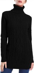 img 3 attached to PrettyGuide Women'S Plus Size Turtleneck Cable Knit Tunic Sweater - Cozy & Long