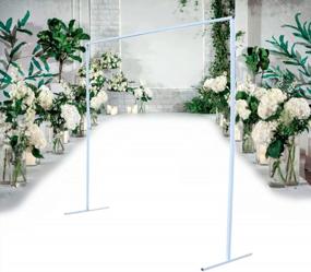 img 4 attached to Gdrasuya10 22M 6.56FT Wedding Arch, Party Backdrop Stand Door Background Wrought Iron Decorative Props Flower Rack Balloon Arch Curtain Frame (White)