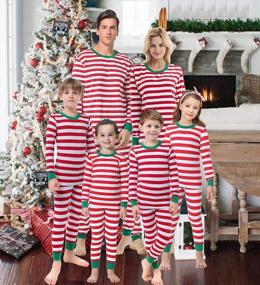 img 3 attached to Хлопковый семейный рождественский пижамный комплект для женщин, мужчин и детей - пижамы с длинными рукавами Jammies