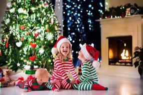 img 1 attached to Хлопковый семейный рождественский пижамный комплект для женщин, мужчин и детей - пижамы с длинными рукавами Jammies