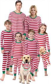 img 4 attached to Хлопковый семейный рождественский пижамный комплект для женщин, мужчин и детей - пижамы с длинными рукавами Jammies