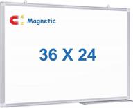 magnetic whiteboard for home, office, and classroom - 36x24 inches with aluminum frame and easy wall mounting logo