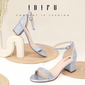 img 3 attached to IDIFU Women'S Chunky Sandals With Low Block Heels And Ankle Strap For Wedding Dress Pump Shoes - SEO Optimized