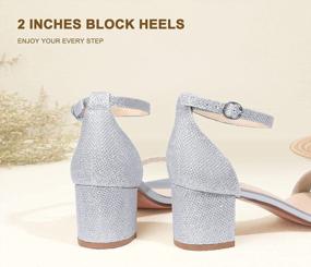 img 1 attached to IDIFU Women'S Chunky Sandals With Low Block Heels And Ankle Strap For Wedding Dress Pump Shoes - SEO Optimized