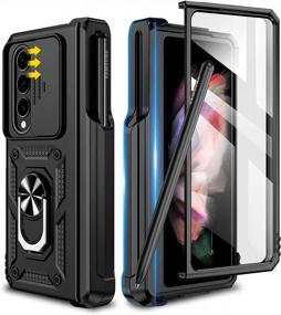 img 4 attached to Samsung Galaxy Z Fold 4 Case 5G 2022: Goton [Slide Camera Cover][360°Kickstand] [Hinge Protection][Screen Protector][S Pen Holder][Military Grade Drop Protective]